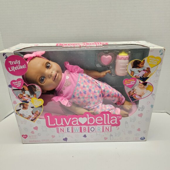New Box Luvabella Newborn African American Interactive Life like Girl Doll Real - Picture 1 of 16